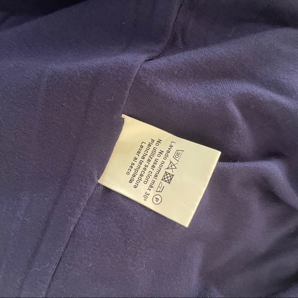 MCH MENTHA & CHOCOLATE Navy Blue Rib Knit Pullover Sweater Shirt Top Large - Picture 4 of 5